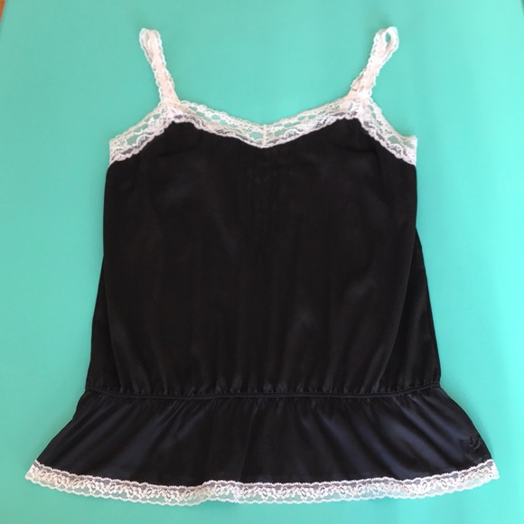 Pretty tank top - black and cream lace - Picture 11 of 11
